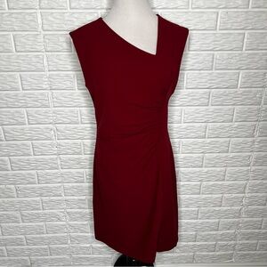 THE LIMITED NWT Red Asymmetrical Neck Sheath Dress Size M